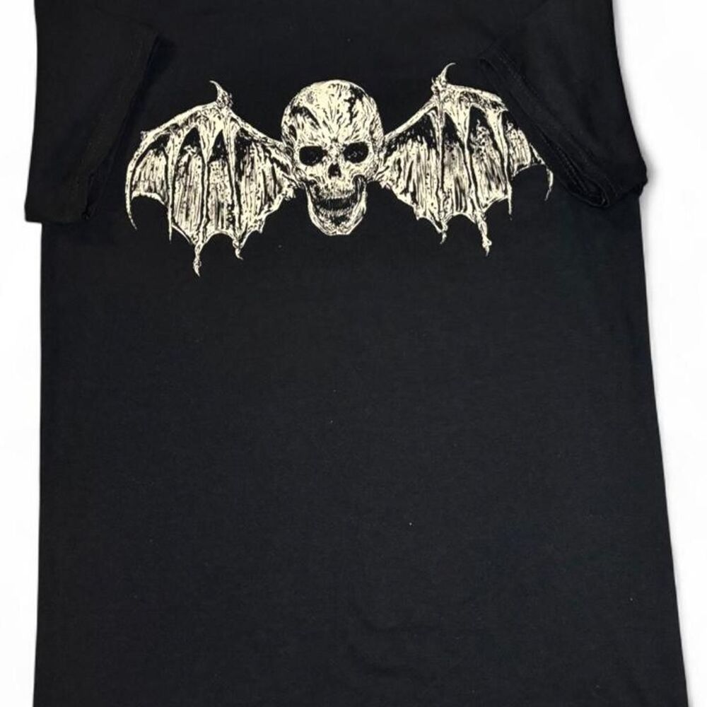 Avenged Sevenfold Classic Deathbat Graphic Tee Black Small NWOT Metal Skater